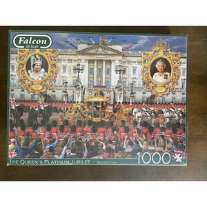 Falcon deluxe 1000 pc jigsaw puzzle THE QUEEN'S PLATINUM JUBILEE Queen Elizabeth